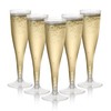 MATANA 24 Premium Elegant Plastic Champagne Glasses, 133 ml, Reusable Cocktail Glasses, Champagne Glasses Made of Plastic, Champagne Flutes, Prosecco Glasses for Weddings, Birthdays, Parties