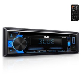 Pyle Stereo Receiver Power Amplifier-  Single DIN w/ Remote Control (Black)