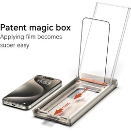 CUPERT iPhone16pro 4K-HD & Privacy Screen Protector, Anti-Fingerprint & Anti-Spy Tempered Glass with Installation Tools, Auto-Dust Removal, 3Pack (4K-HD)