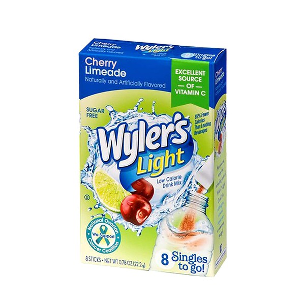 Wylers Light Cherry Limeade Singles to go Sugar Free 98% Caffeine Free (3 Pk)