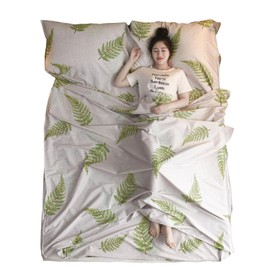 Azarxis Cotton Sleeping Bag, Lightweight and Thin, Travel Sleeping Bag for Camping, Hiking, Hotel (White, M - 120 x 210 cm)