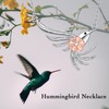 ZPMMPZ Hummingbird Necklace 925 Sterling Silver Sakura Hummingbird Pendant Necklace