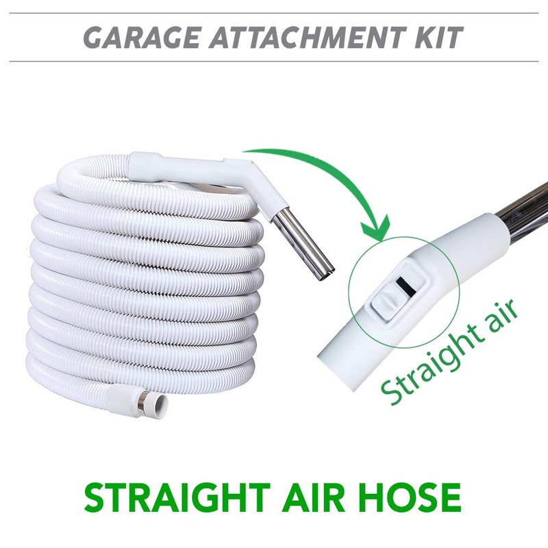 OVO Central Vacuum Garage Kit, with 30ft Straight air Hose,
