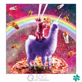 Buffalo Games - Laser Llama Kitty - 300 Large Piece Jigsaw Puzzle for Adults Challenging Puzzle Perfect for Game Nights - 300 Large Piece Finished Puzzle Size is 21.25 x 15.00