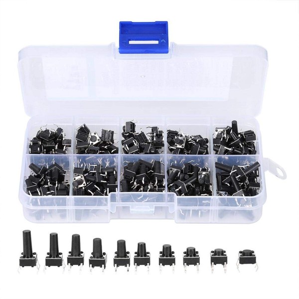 Kit de interruptor de tacto de 200 piezas, 10 valores,