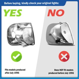 KarSpareHub Headlights Assembly for 1997-2003 F150 / 1997-2002 Ford Expedition, Headlamp+Corner Parking Turn Signal Marker Light with 9007 Bulbs Does NOT fit models produced before July 1996