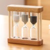 Creative 3-in-1 Wooden Hourglass Timer with 1/3/5 Minute Countdown for