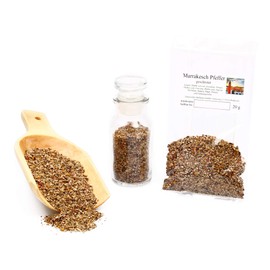 Marrakesch Pfeffer geschrotet | Gourmet Pfeffermischung für Saucen, Fleisch, Fisch, Gemüse Pfefferspezialität | 20g