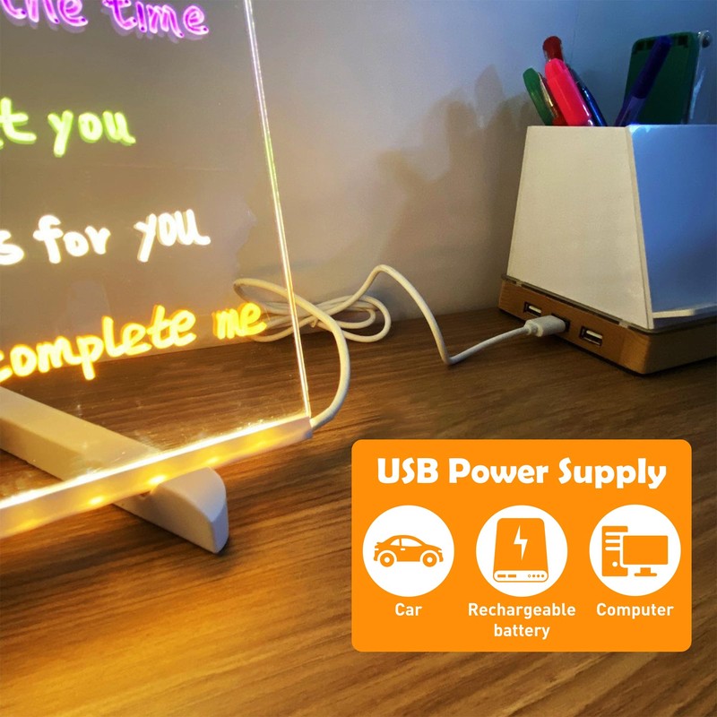 LED Note Board, Night Light, Note Board with 7 Colours,