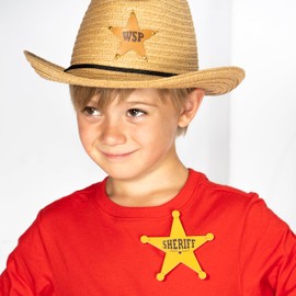Western Stage Props Old West Cowboy Plastic Sheriff Badge with Safe Magnetic Clasp for Kids and Adults Boys Girls Party Costume Play Props