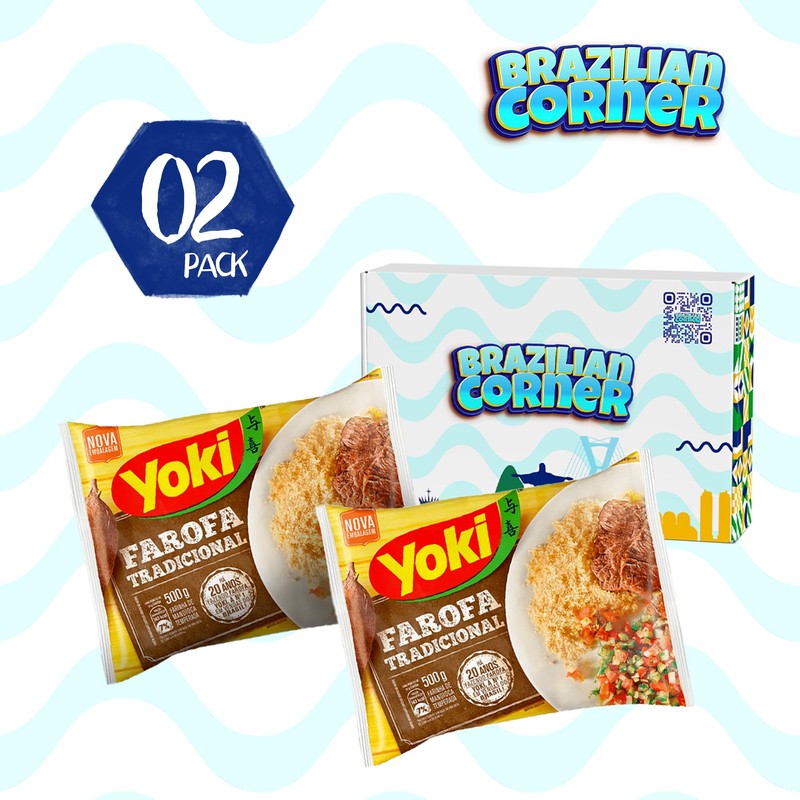 Yoki Seasoned Cassava Flour Brazilian Corner Bundle [2 Pack] 17.6