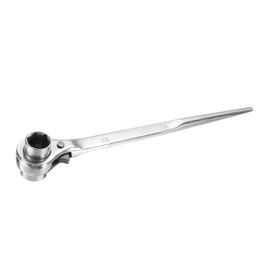 uxcell 21 x 22mm 12-Point Scaffold Podger Ratchet Spanner Ratcheting Socket Wrench Tool (Silver Tone)