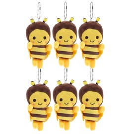6 Pieces 5 Inch Bee Stuffed Animal Toy Cartoon Bee Plush Bee Doll Pendants for Baby Shower Holiday Birthday DIY Animal Theme Party Favors