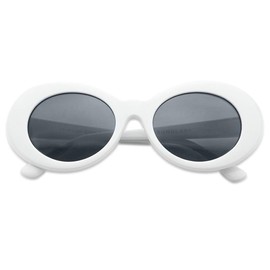 Vintage Nirvana Kurt Cobain Oval Oversized Sunglasses Black Lens