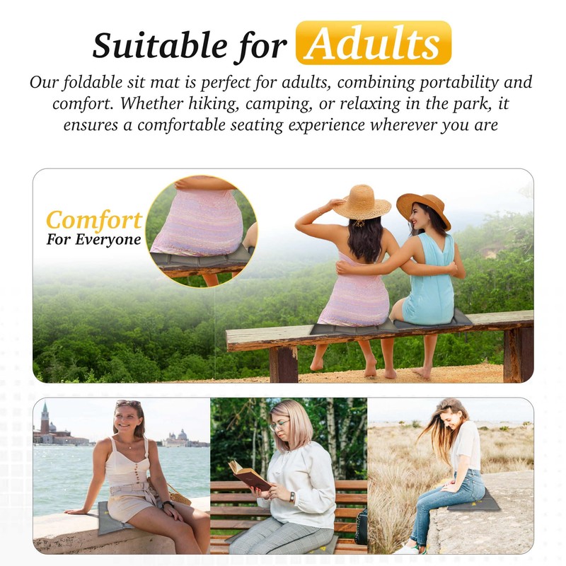 REXZONO Folding Sit Mat - Waterproof, Moisture-Resistant, Portable Sitting Cushion.