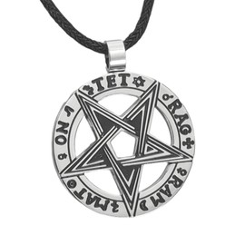 Kiss of Leather Pentagram Pendant Stainless Steel No. 168, Stainless Steel, No Gemstone