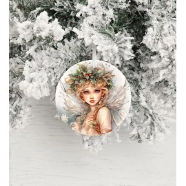 Twisted R Design Holly Christmas Fairy Ceramic Christmas Ornament, Christmas Tree Decorations
