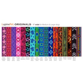 LupinePet Originals 1" Tail Feathers 2-Foot Traffic Lead/Leash for Medium and Larger Dogs