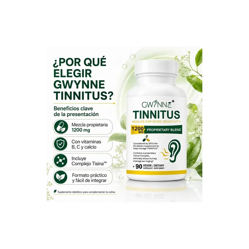 Gwynne Alivio Del Zumbido En Los Oídos 1200mg Tinnitus Relief