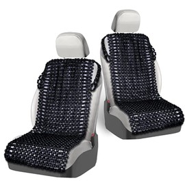 ZONETECH Beaded Seat Cover Full Car Massage Cool Premium Comfort Cushion - Reduces Fatigue The Car, Truck or Your Office Chair (Black, 2-Pack)