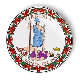 Stickers and Tees Virginia State Seal - Flexible Magnet - Car Fridge Locker - 4"
