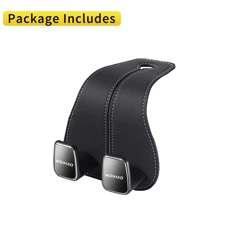 WEIHAO Wide Purse Hook for Car, Twin Hook Leather Car