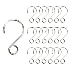 YIEUR Pack of 200 S Shape Mini Hooks Stainless Steel Rotatable 25 mm S Hooks Ball Hanger S Hooks Curtain Hooks Sturdy Clips for Hanging Crystal Beads Curtain Curtains Wind Chimes Flower Pots