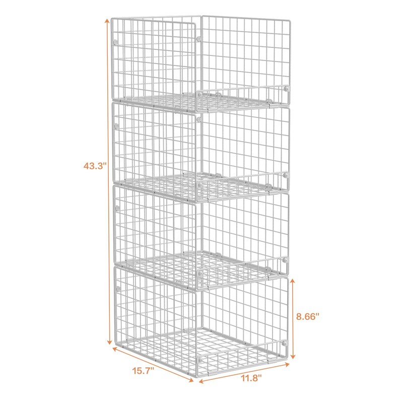 Stackable Closet Organizers and Storage - 4-Tier Stackable Storage Bins,