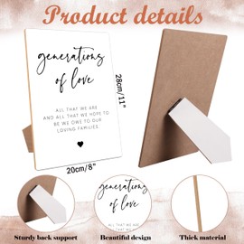 Generations of Love Sign, Minimalist White Wood Sign, Wedding Accessories for Reception, Party Supplies And Decorations for Bridal Shower Activities, Bachelorette Party, Engagement Party,7