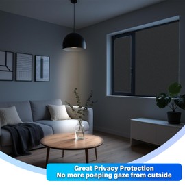 Finnez Blackout Window Privacy Film No Glue Necesary Static Cling,Anti-UV,Black Window Film 100% Light Blocking for Home Or Office 45.2 Inch x 6.5 Feet