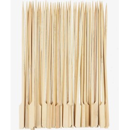 100 Pieces Bamboo Paddle Skewers 25CM, Flat Burgers Sticks Children Kids Wooden Fruits Picks Cocktail Barbecue Kebabs Buffets Party Fountain Fondue Stick Holders (25cm-100Pcs)