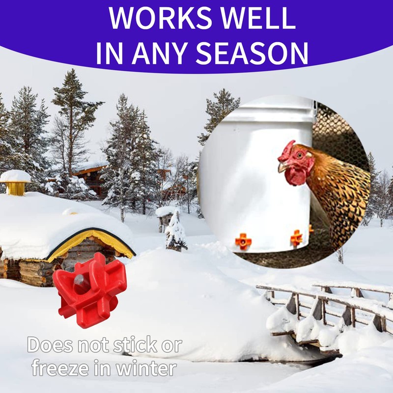 6Pack Horizontal Automatic Poultry Nipples - Easy Install Chicken Quail