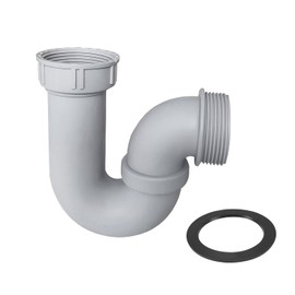 Qrity 1 x siphon kitchen sink, kitchen drain set, anti-odour U-bend, internal thread 45 mm, external thread 47 mm, for sink