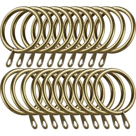 Strong Metal Curtain Hanging Rings 40mm Large Antique-Brass Curtain Pole Rings with Sliding Eyelet Rings Hanging Rings Curtain Eyelet Rings Pack of 12.