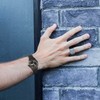 BUREI Herrenuhr Simulation Quarz Band Diamant Edelstahl Uhr Kalender Datum