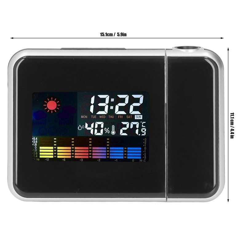 Weather Station Clock Temperature Humidity LCD Color Display LED Backlight