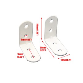 Quluxe 40 Pcs Heavy Duty L Shape Bracket, L Bracket Corner Brace, Metal Joint Right Angle Brackets Fastener with Screws- White (39 x 18mm)