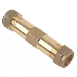 Bag of 2-15mm Brass Compression Repair Coupling (Known as 15mm Pipe Fittings/Compression Repair Coupling/Plumbing Compression Fittings/Repair/Coupling Also Available in 22mm)