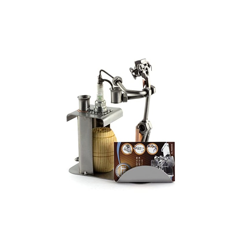 Steelman24 I Nuts and bolts sculpture Bartender With Business Card