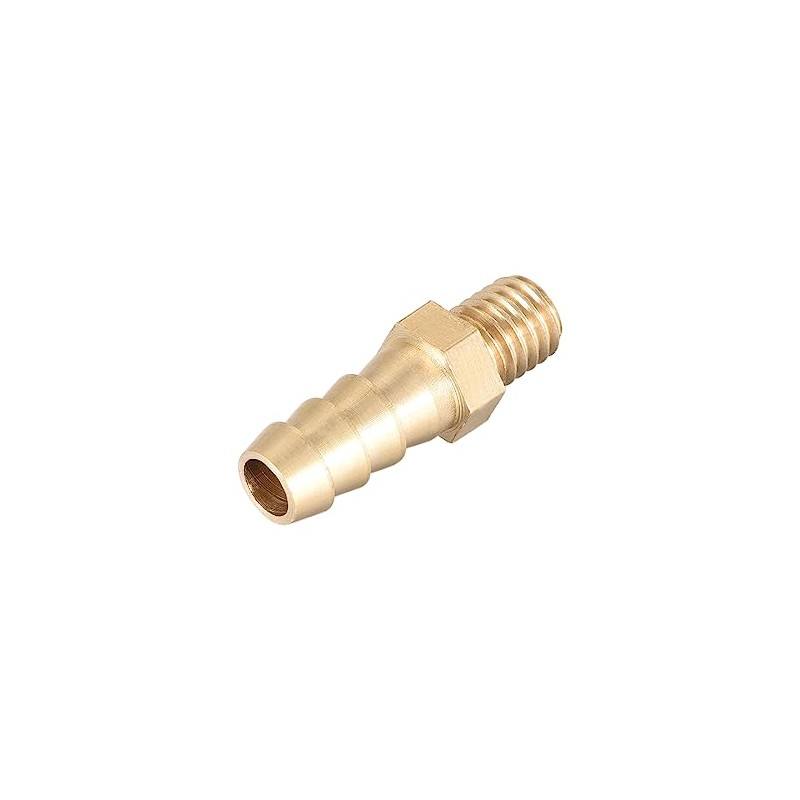 sourcing map Brass Metric Barb Connector Hose Nozzle 8mm x