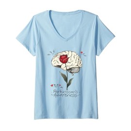 Womens Tulip Parkinson's Awareness Parkinson April Month Gifts V-Neck T-Shirt