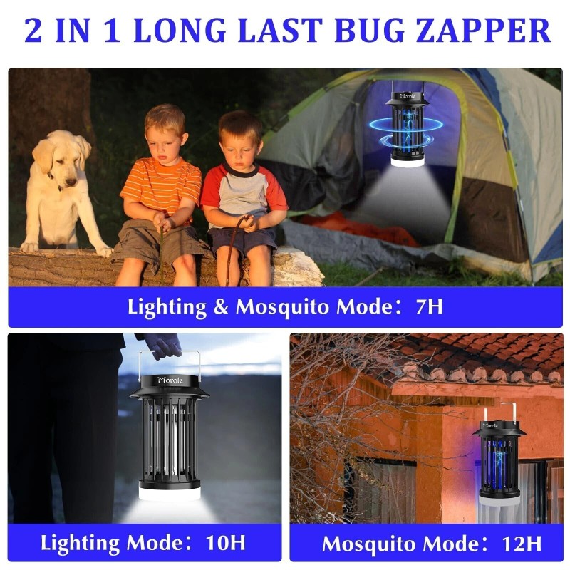 Morole 💯Bug Zapper Rechargeable Mosquito Zapper W/LED Light for Indoor