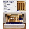 Kitsure Thickened Silverware Organizer - Expandable Bamboo Kitchen Drawer Organizer