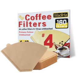 Disposable Coffee Paper Filters, 160 Pcs #4 Cone Coffee Filter 8-12 Cup (Natural Unbleached) for Ninja Coffee Maker