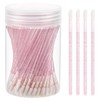 Tbestmax 100 Pcs Disposable Lip Brush with Container, Crystal Pink