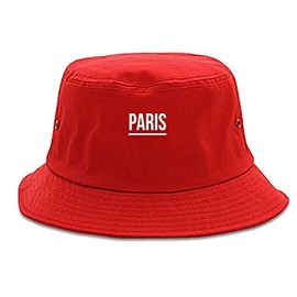 Kings Of NY City of Paris France Simple Underline Adult Unisex Bucket Hat Red