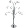 Creative Hobbies 20 Inch Tall Ornament Display Tree, Bright Silver Chrome Plated, Holds 15 Ornaments