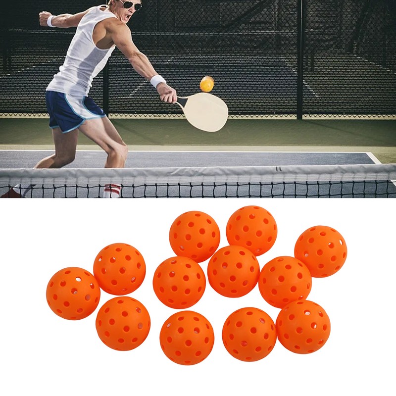 12PCS 74mm 40 Holes Pickleballs PE Plastic High Elasticity Pickleball