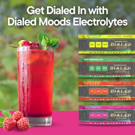 DIALED MOODS DIALED MOODS Electrolyte Powder - Raspberry Roulette – Electrolyte Hydration Powder Packs, Sugar-Free Hydration for Athletes, Keto, Vegan, Boost Energy & Endurance, Convenient, 12 Single Serve Packs