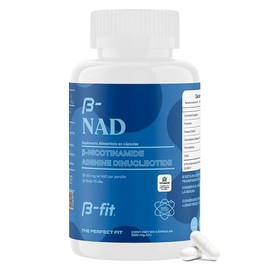B-FIT B NAD - 500mg de Nicotinamida Adenina Dinucleótido por Porción - 90 Cápsulas Vegano - Suplemento Alimenticio